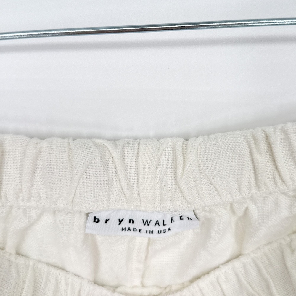 Bryn Walker Womens XL White Linen Wide Leg Crop Cargo Pants Lagenlook Resort USA - Picture 3 of 6